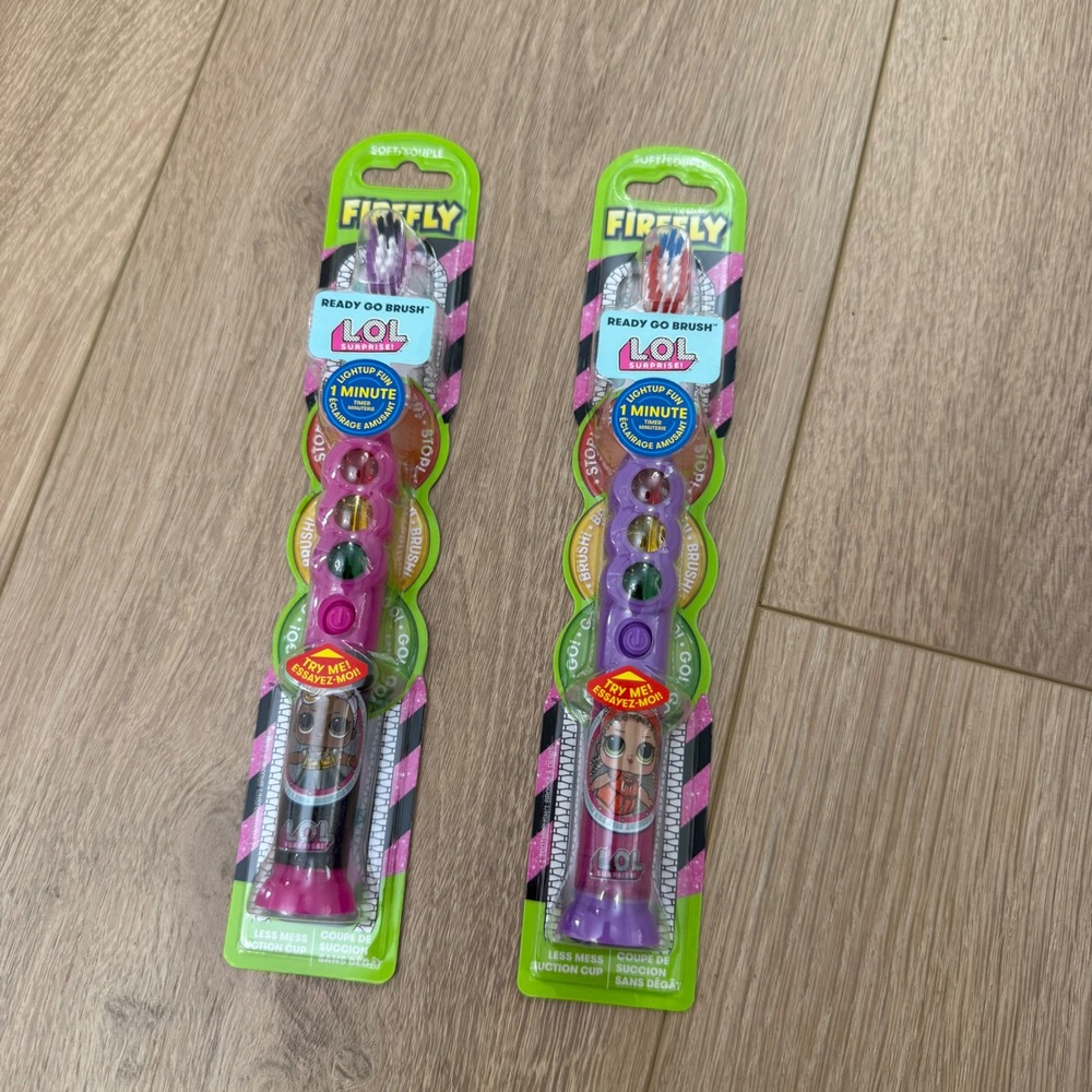 Firefly LOL Surprise Ready Go Brush Light Up Timer Toothbrush 2 Pack Soft Bristl
